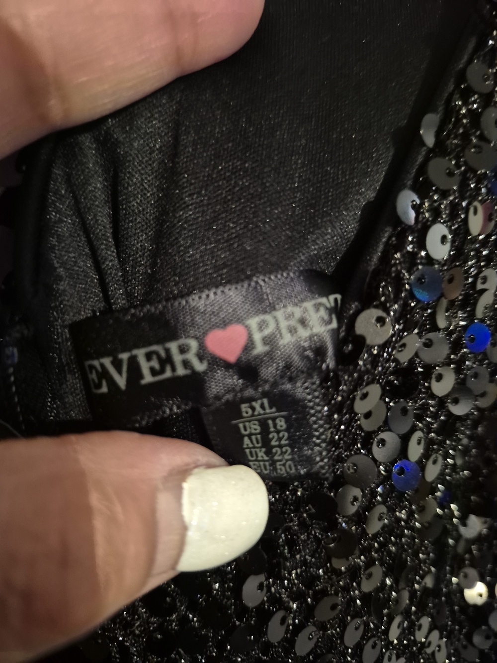 Black Sequin V-Neck Tulle Evening Gown - Picture 3 of 3